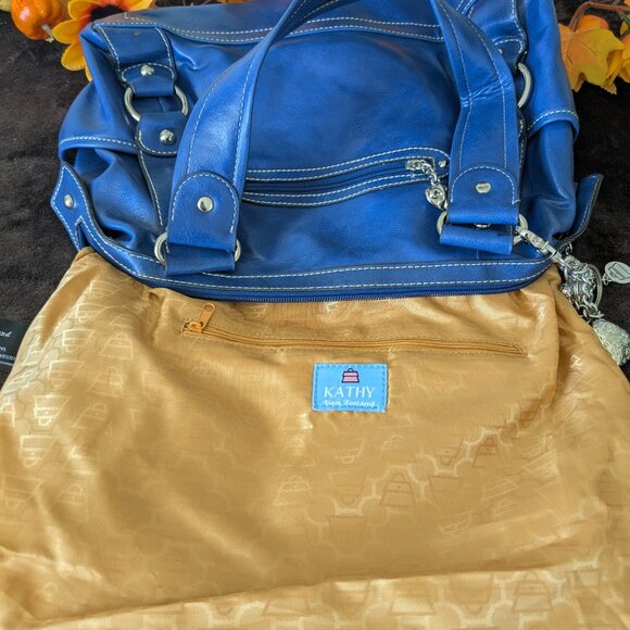 Kathy Van Zeeland Royal Blue Shoulder Bag with Charms - Picture 7 of 12